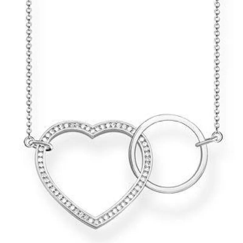 Thomas Sabo Glam And Soul Sterling Silver Zirconia Together Heart Large Necklace D sold by C.W. Sellors