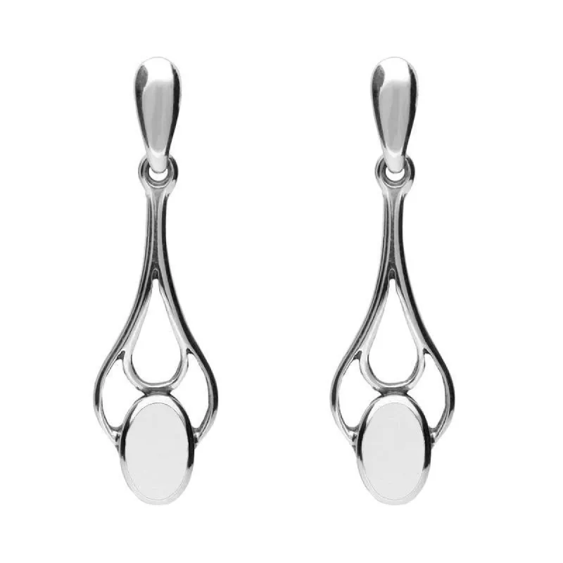 Sterling Silver Bauxite Spoon Drop Earrings sold by C.W. Sellors