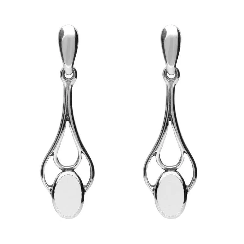 Sterling Silver Bauxite Spoon Drop Earrings sold by C.W. Sellors