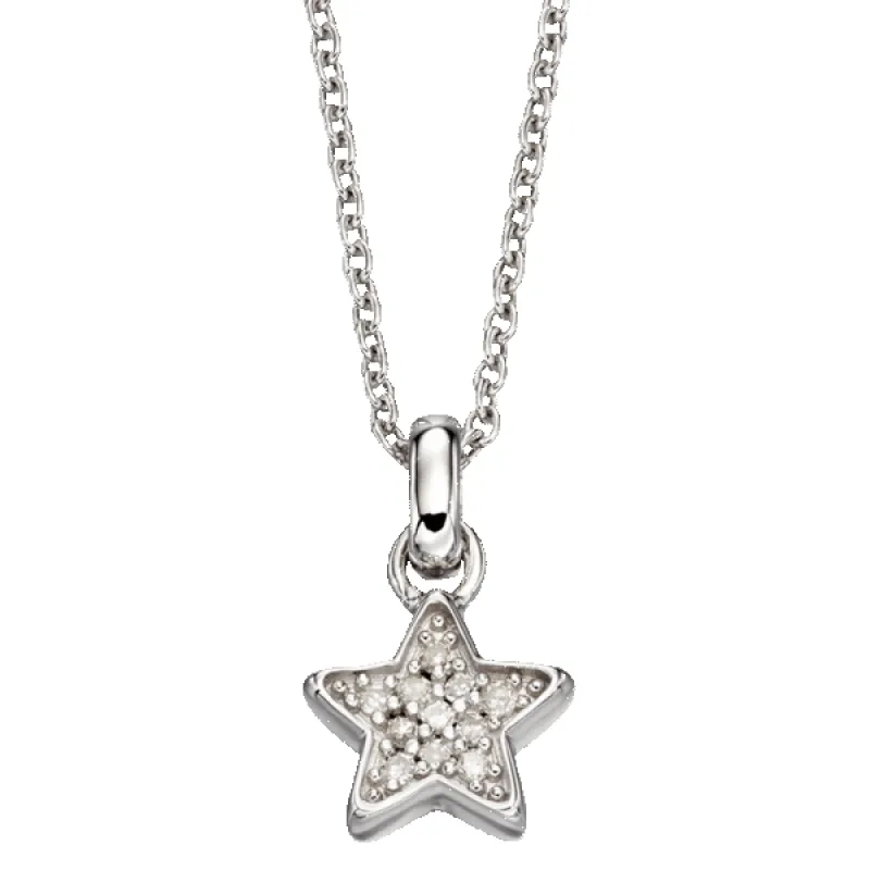 Little Star Cosmo Pave Sterling Silver Diamond Star Necklace sold by C.W. Sellors