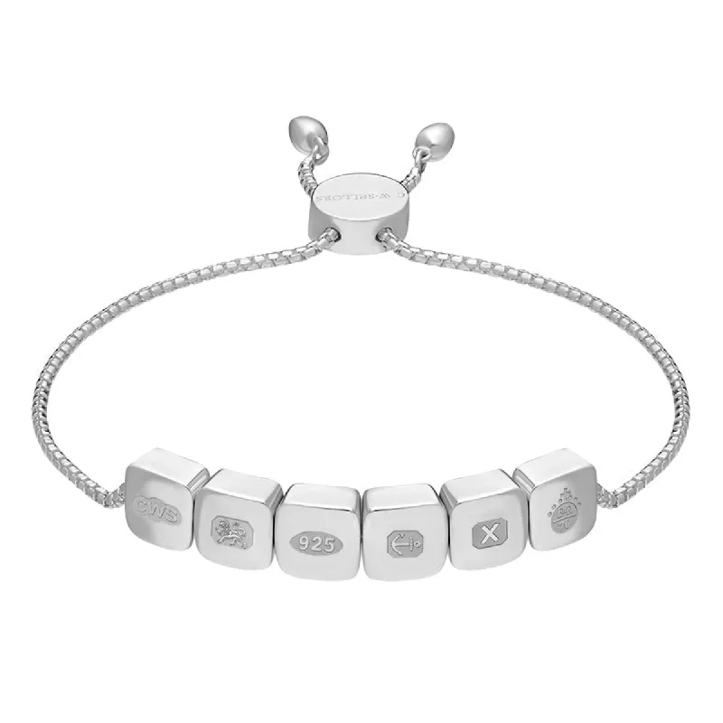 Sterling Silver Queen's Jubilee Hallmark Cushion Disc Adjustable Bracelet D sold by C.W. Sellors