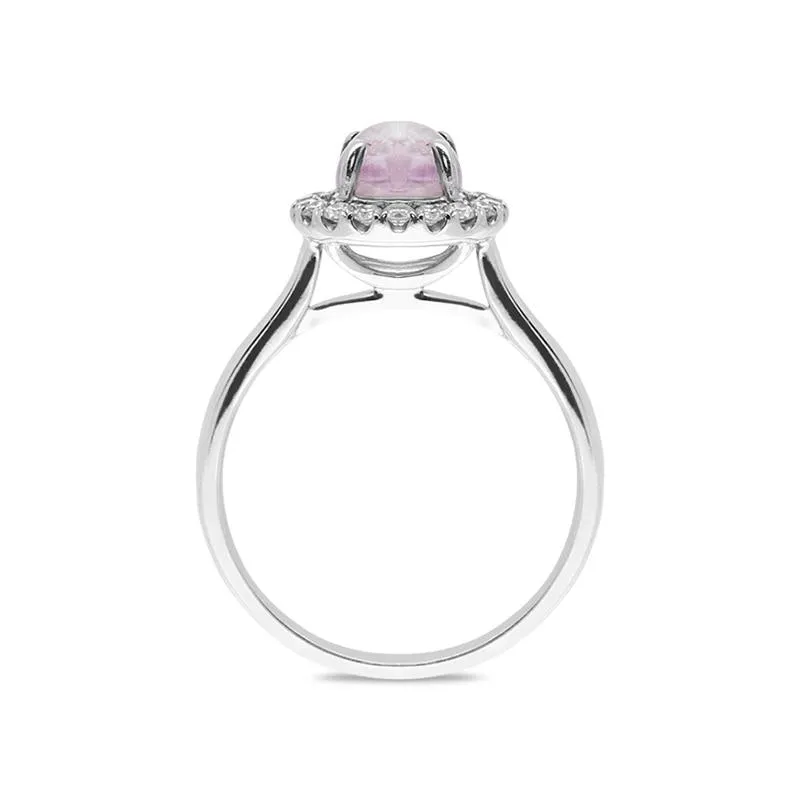 18ct White Gold Blue John 0.24ct Diamond Halo Ring D sold by C.W. Sellors product image thumbnail 2