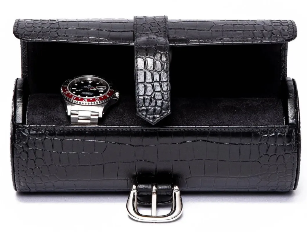Rapport Watch Roll Brompton 3 Black Crocodile made by C.W. Sellors
