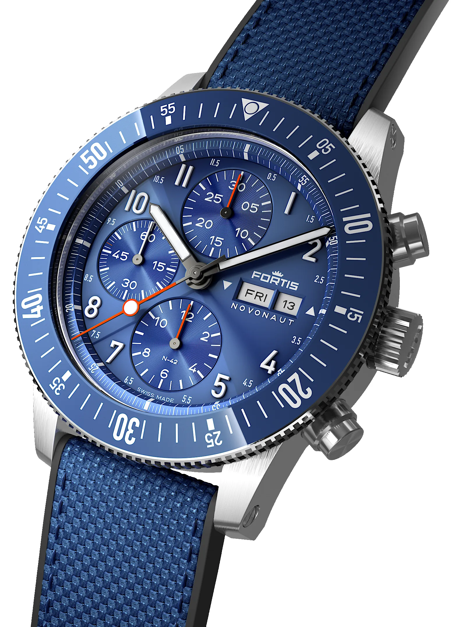 Fortis Novonaut N-42 Cobalt Blue Edition Watch sold by C.W. Sellors product image thumbnail 4