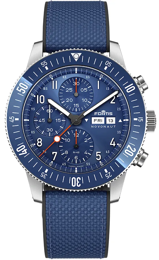 Fortis Novonaut N-42 Cobalt Blue Edition Watch sold by C.W. Sellors