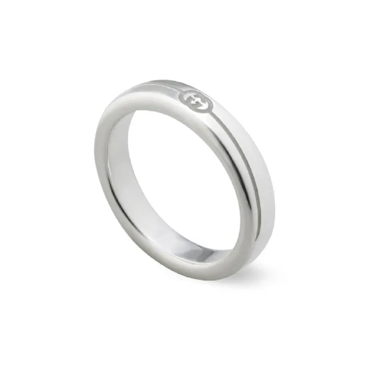 Gucci Tag Sterling Silver 4mm Ring sold by C.W. Sellors