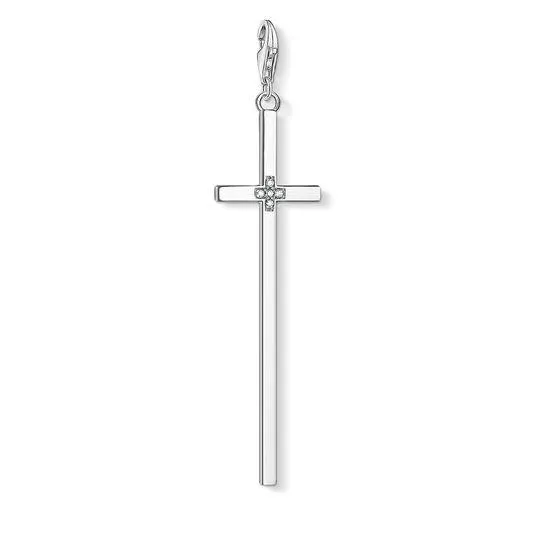 Thomas Sabo Charm Club Sterling Silver Zirconia Cross Charm Pendant D sold by C.W. Sellors