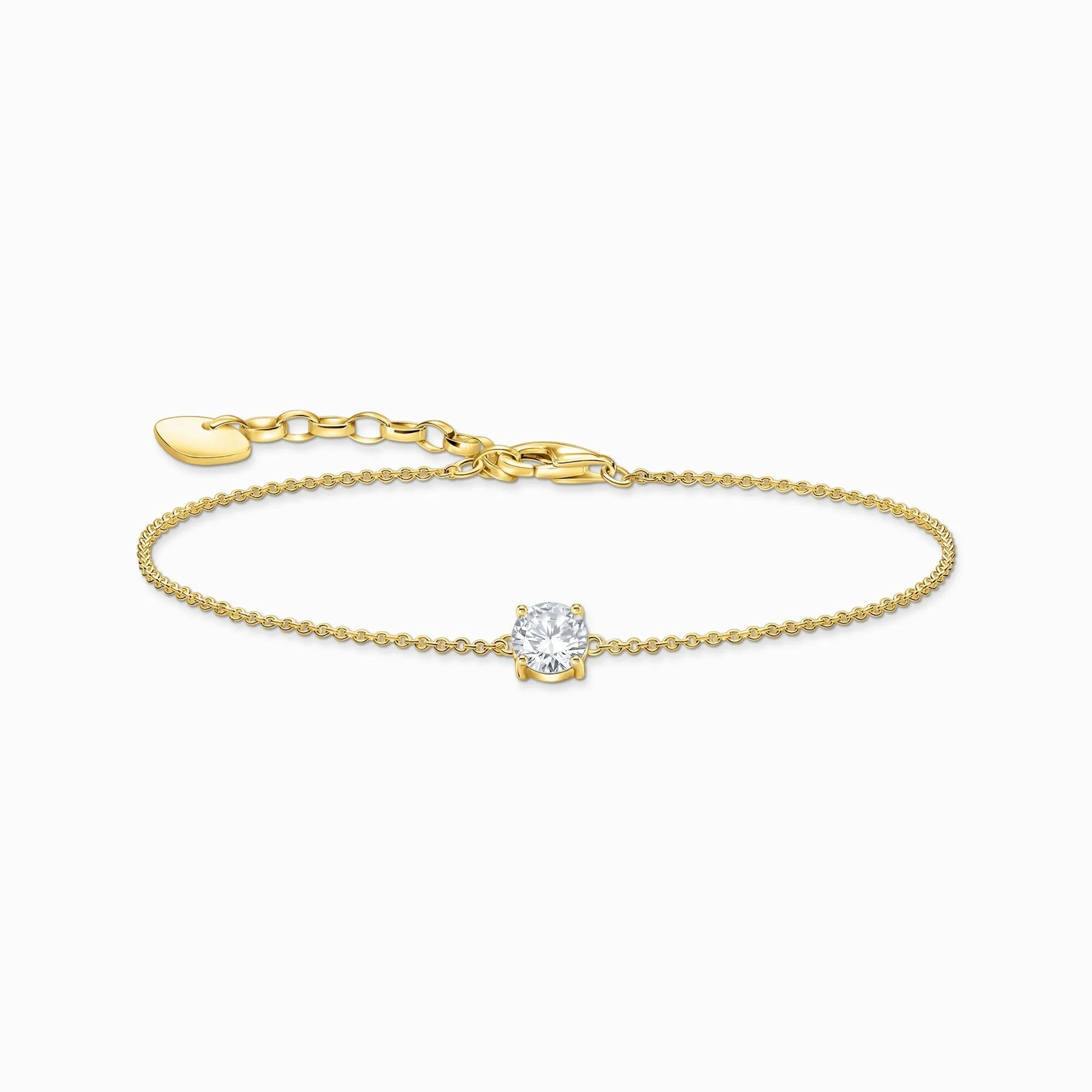 Thomas Sabo Gold Plated Sterling Silver Circle White Zirconia Bracelet sold by C.W. Sellors