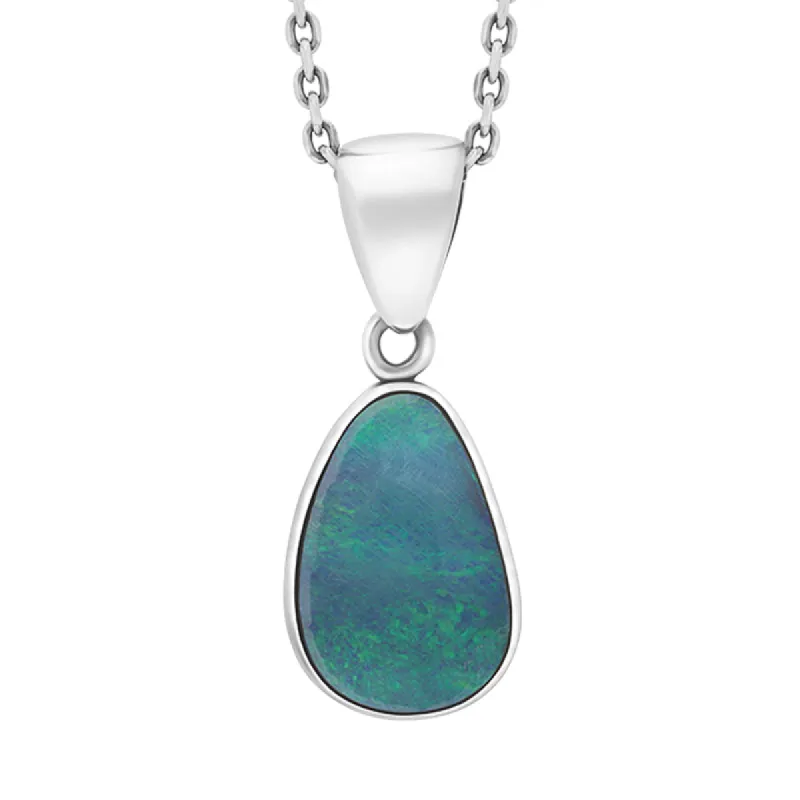 Sterling Silver Opal Doublet Abstract Necklace D sold by C.W. Sellors