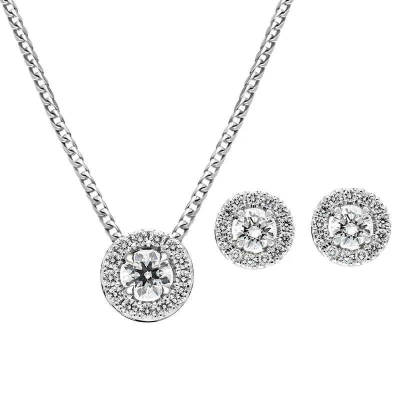 18ct White Gold Diamond Two Piece Gift Set D sold by C.W. Sellors