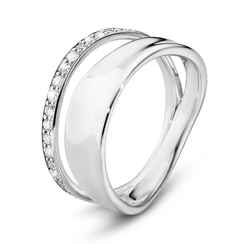 Georg Jensen Marcia Sterling Silver 0.17ct Diamond Ring D sold by C.W. Sellors