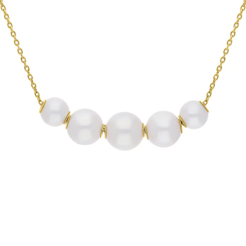 Mikimoto Jewels In Motion 18ct Yellow Gold White Akoya Pearl Necklace sold by C.W. Sellors
