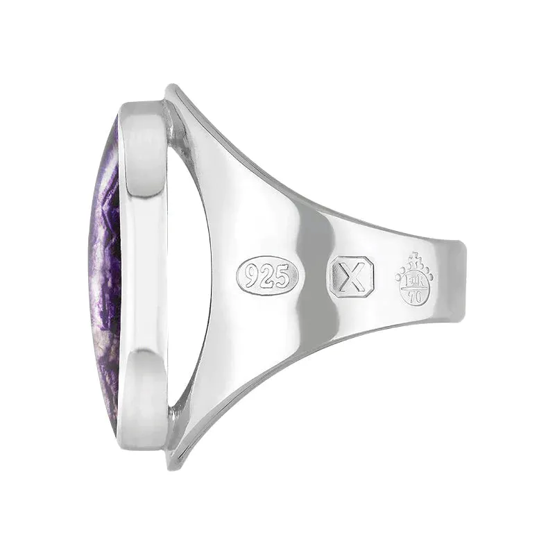 Sterling Silver Blue John Queen's Jubilee Hallmark Medium Oval Ring D sold by C.W. Sellors product image thumbnail 2