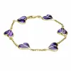 9ct Yellow Gold Blue John Split Heart Bracelet sold by C.W. Sellors