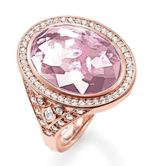 Thomas Sabo Ring Glam And Soul Rose Quartz Eternity of Love Rose Gold D sold by C.W. Sellors