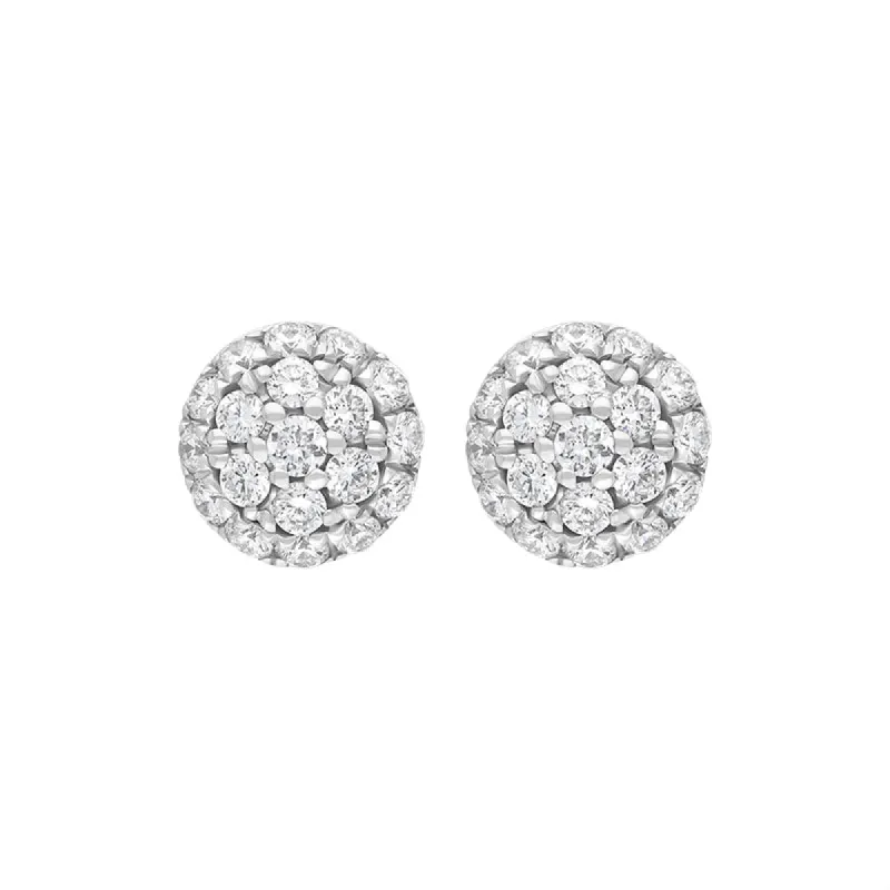 18ct White Gold 0.20ct Diamond Round Cluster Stud Earrings sold by C.W. Sellors