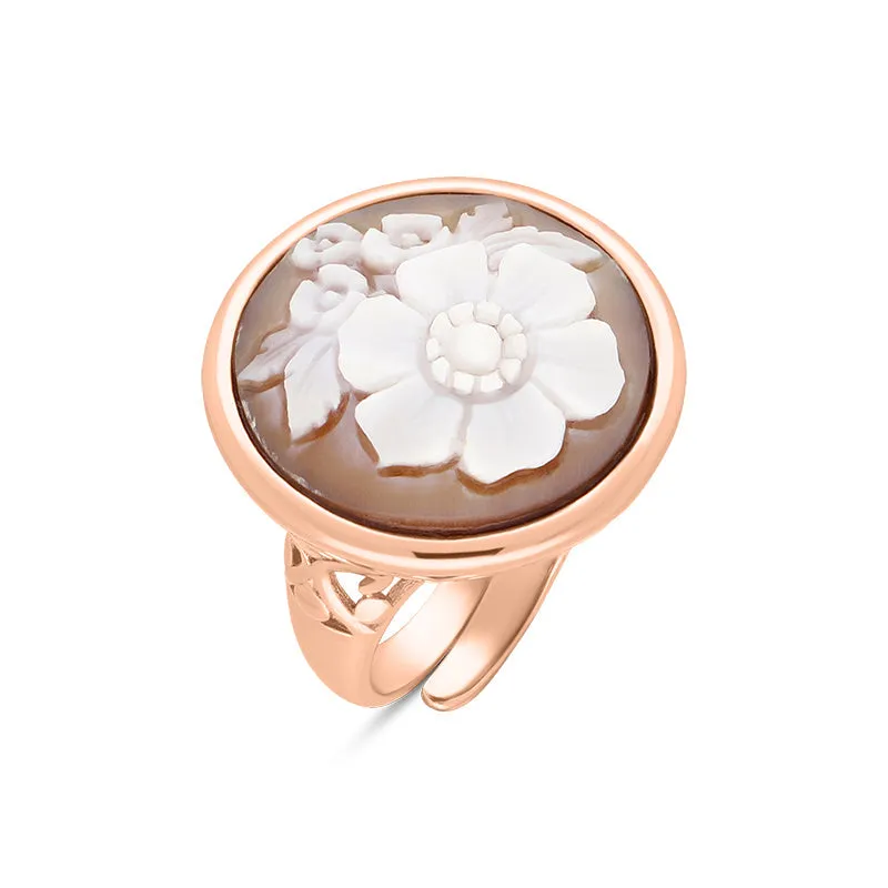 Cameo Italy Rose Gold Plated Sterling Silver Flower Bunch Ring D sold by C.W. Sellors