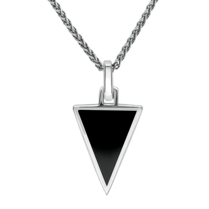 Sterling Silver Whitby Jet Spear Necklace sold by C.W. Sellors