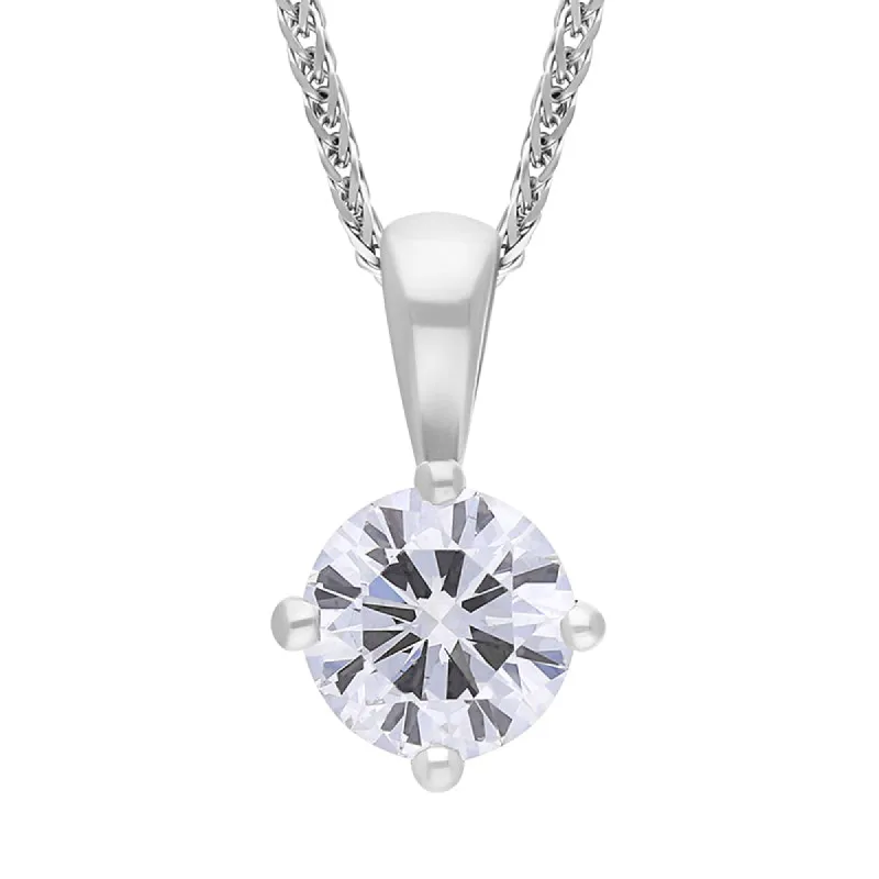18ct White Gold 0.50ct Diamond Solitaire Pendant Necklace sold by C.W. Sellors