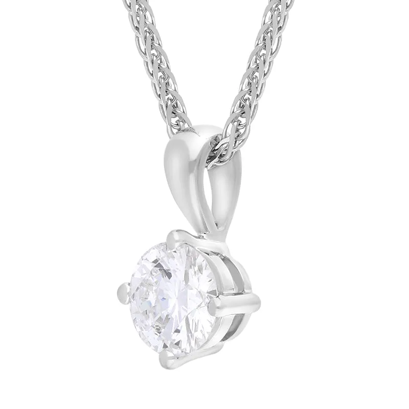 18ct White Gold 0.50ct Diamond Solitaire Pendant Necklace sold by C.W. Sellors product image thumbnail 2