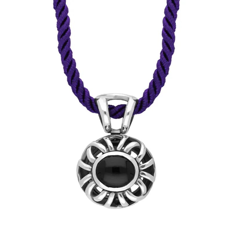 Sterling Silver Whitby Jet Openwork Corded Necklace D sold by C.W. Sellors