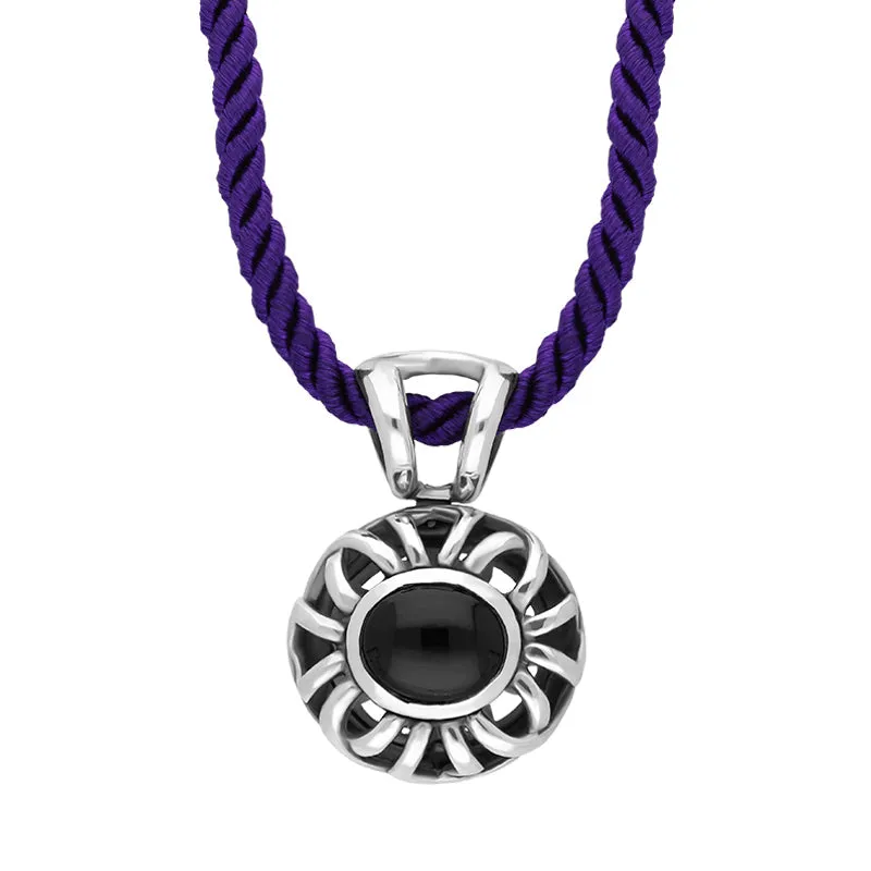 Sterling Silver Whitby Jet Openwork Corded Necklace D sold by C.W. Sellors