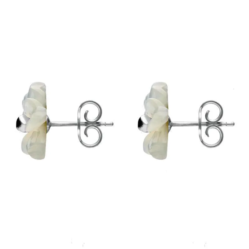 Sterling Silver White Mother of Pearl Tuberose 8mm Carnation Stud Earring sold by C.W. Sellors product image thumbnail 2
