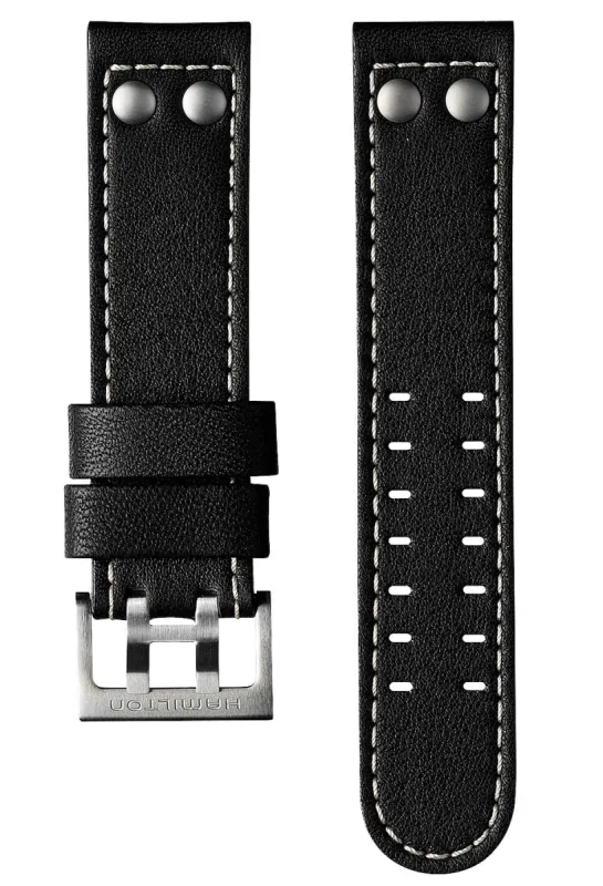 Hamilton Strap Khaki Aviation Leather Black sold by C.W. Sellors