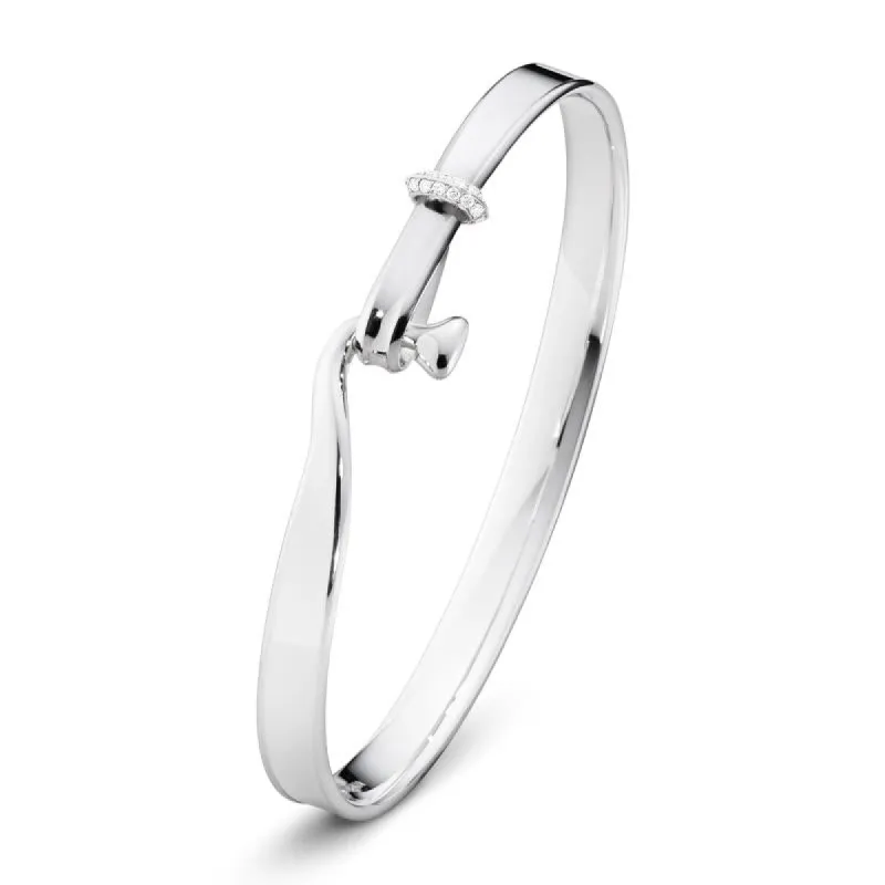Georg Jensen Torun Sterling Silver Diamond Bangle made by Georg Jensen