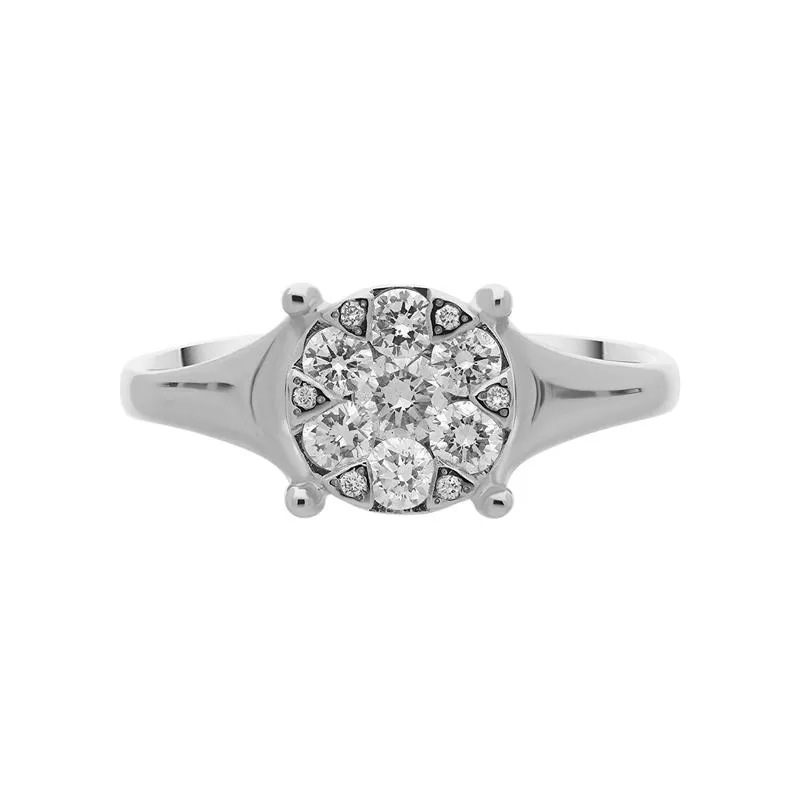 Ponte Vecchio White Gold Diamond Cluster Ring D sold by C.W. Sellors product image thumbnail 2