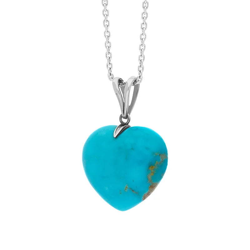 Sterling Silver Turquoise Large Carved Heart Split Bail Necklace sold by C.W. Sellors product image thumbnail 2