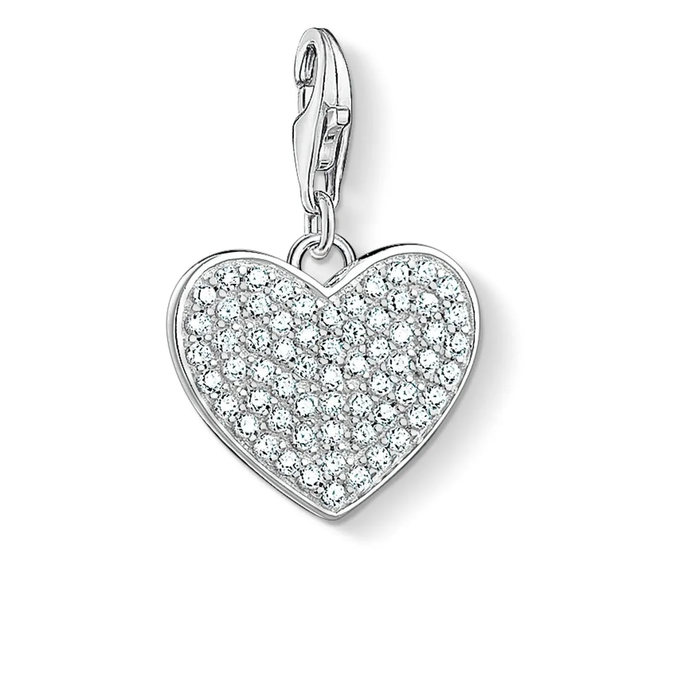 Thomas Sabo Charm Club Sterling Silver CZ Pave Heart Charm sold by C.W. Sellors