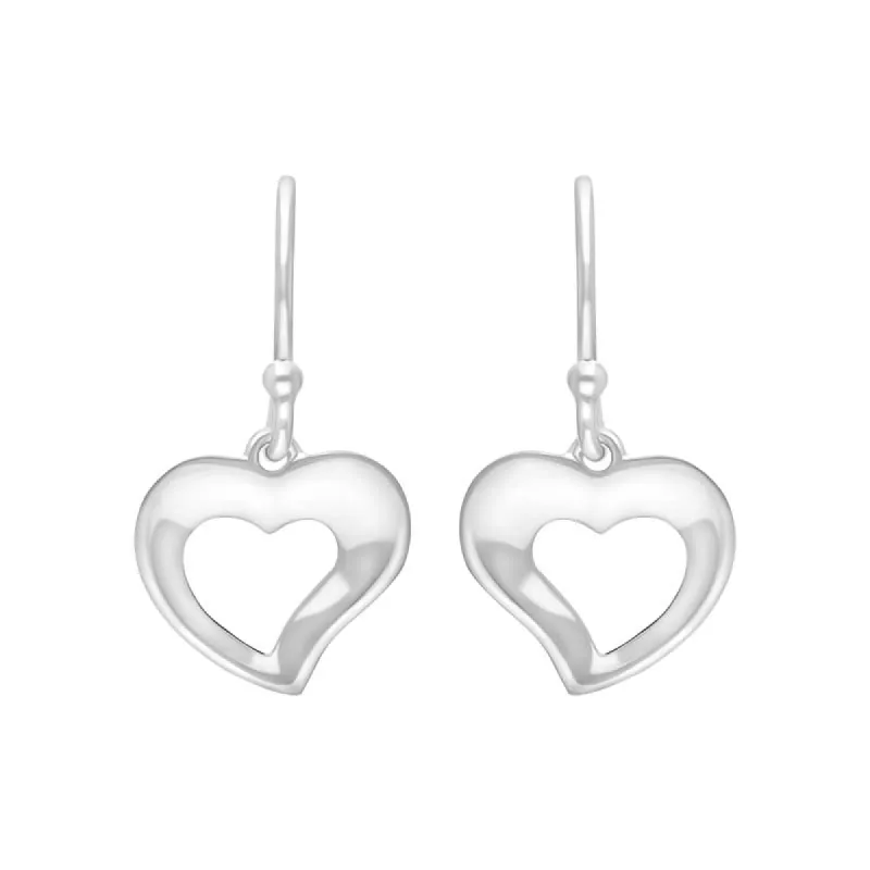 Sterling Silver Heart Drop Earrings D sold by C.W. Sellors