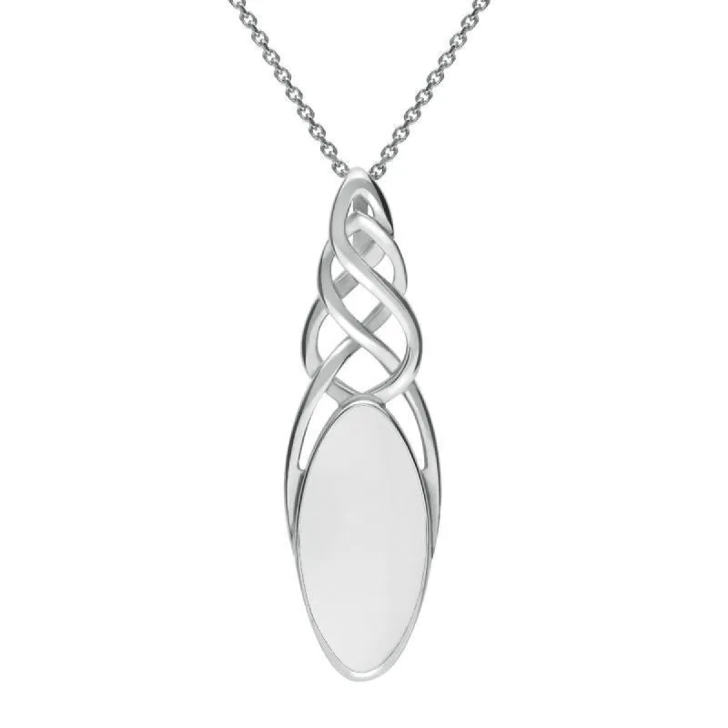 Sterling Silver Bauxite Marquise Pierced Long Necklace sold by C.W. Sellors