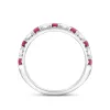 18ct White Gold Ruby Diamond Castle Claw Set Half Eternity Ring sold by C.W. Sellors