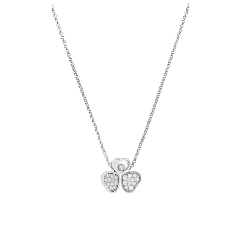 Chopard Happy Hearts Wings 18ct White Gold Diamond Necklace sold by C.W. Sellors