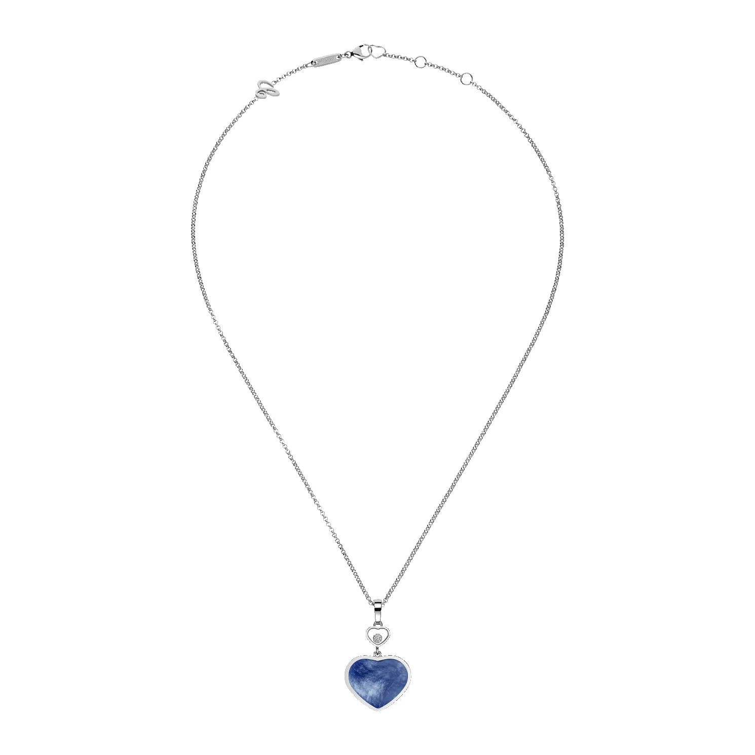 Chopard Happy Hearts 18ct White Gold Mother Of Pearl 0.05ct Diamond Necklace sold by C.W. Sellors product image thumbnail 3