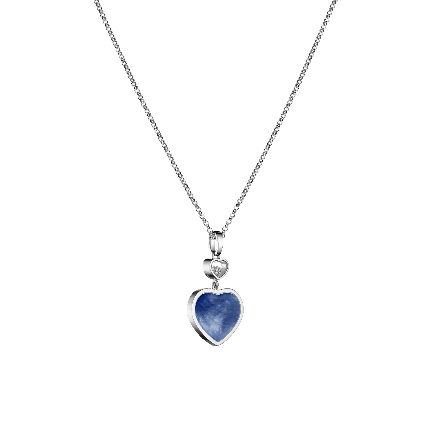 Chopard Happy Hearts 18ct White Gold Mother Of Pearl 0.05ct Diamond Necklace sold by C.W. Sellors product image thumbnail 2