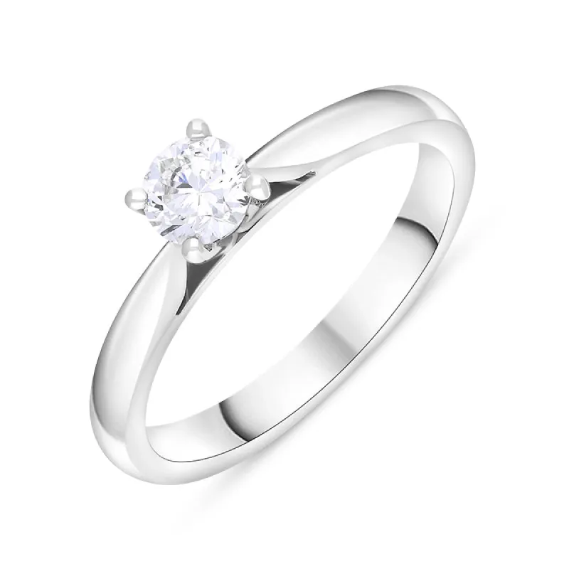 Platinum 0.40ct Diamond Solitaire Ring sold by C.W. Sellors