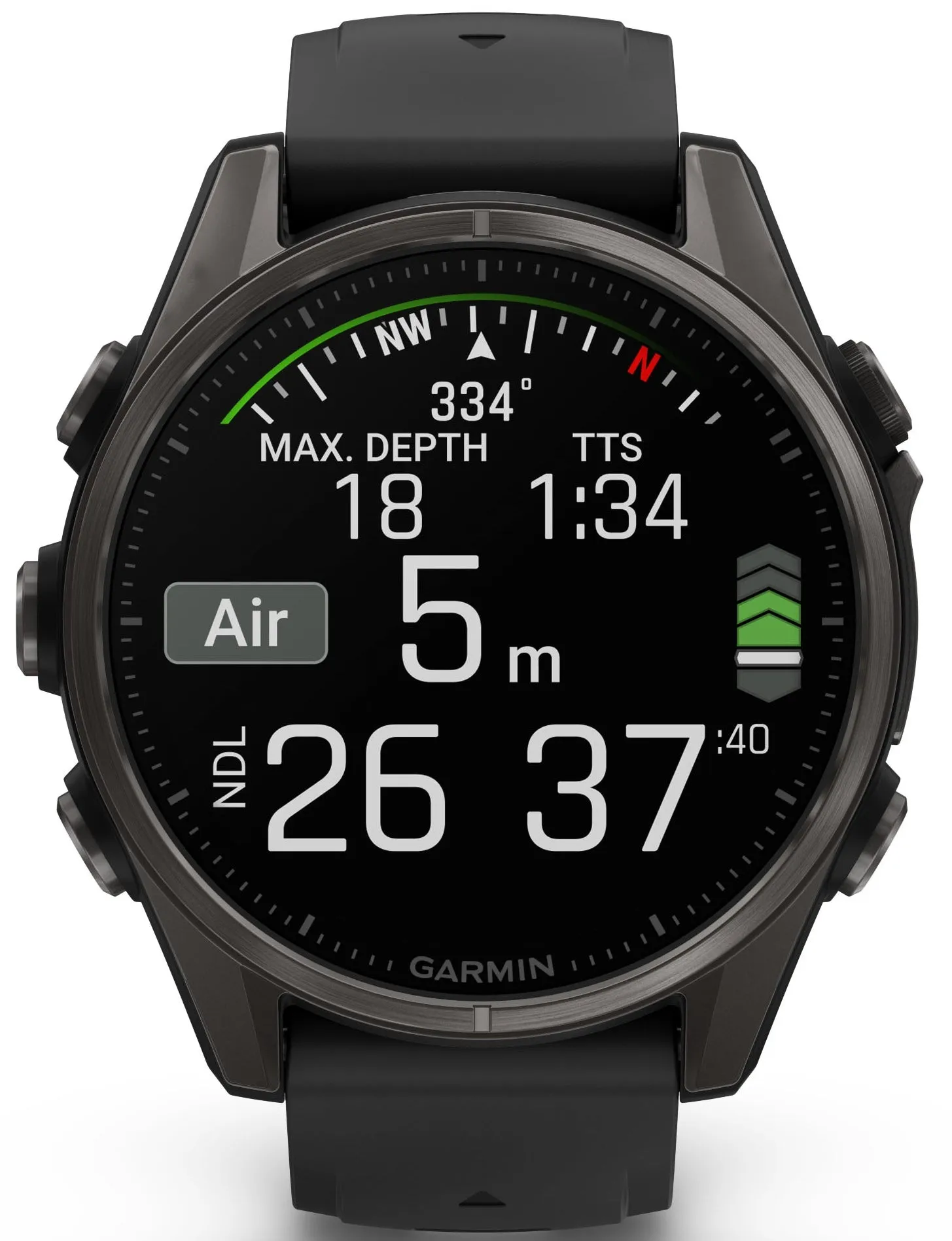 Garmin Fenix 8 43mm Sapphire AMOLED Carbon Grey DLC titanium Black Pebble Grey Silicone Watch sold by C.W. Sellors product image thumbnail 3