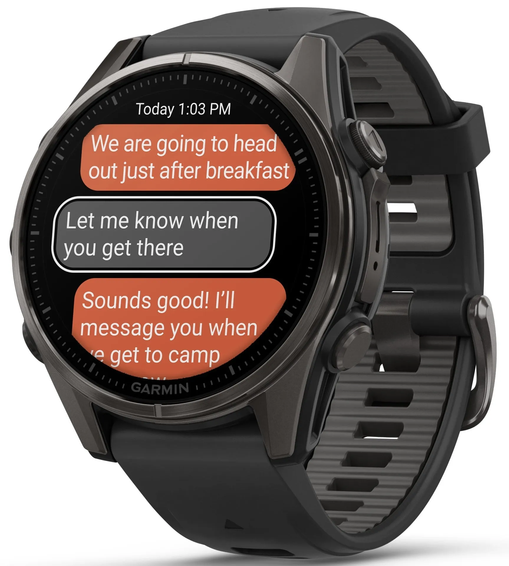 Garmin Fenix 8 43mm Sapphire AMOLED Carbon Grey DLC titanium Black Pebble Grey Silicone Watch sold by C.W. Sellors