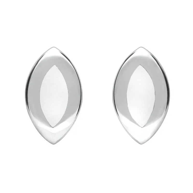 Sterling Silver Bauxite Framed Marquise Stud Earrings sold by C.W. Sellors