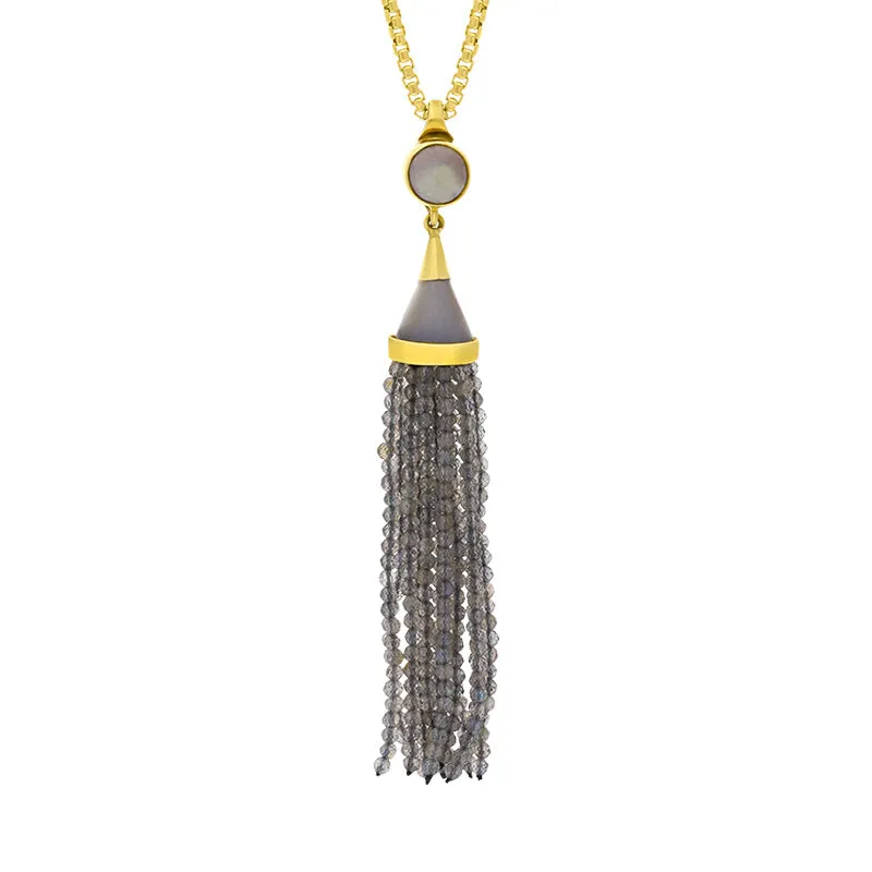 Gold Plated Sterling Silver Labradorite Cascade Tassel Necklace D sold by C.W. Sellors