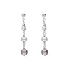 Sterling Silver Black and Grey Pearl Bead Drop Earrings D sold by C.W. Sellors
