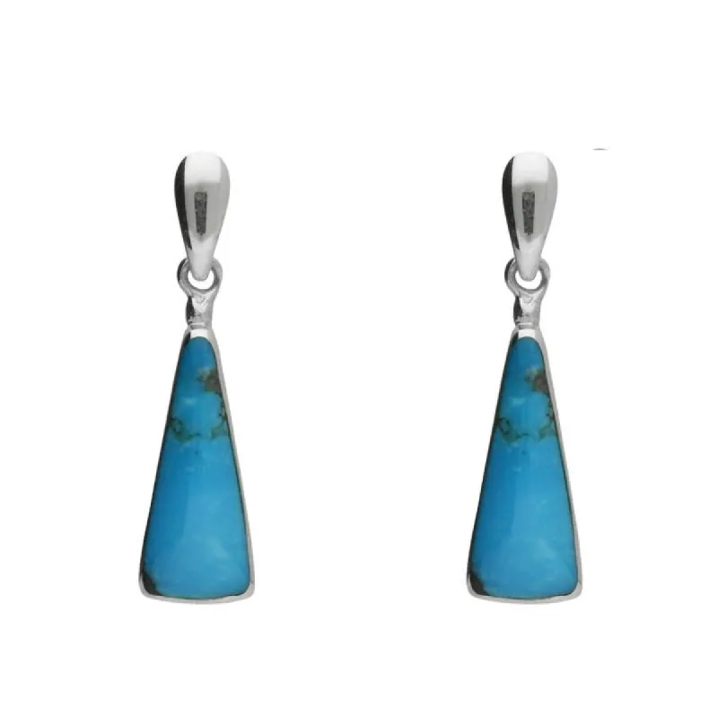 Sterling Silver Turquoise Triangle Drop Earrings sold by C.W. Sellors