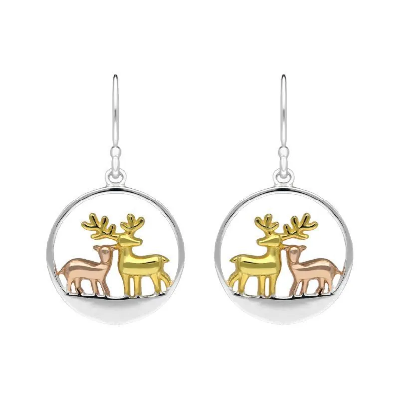 Gold Plated Sterling Silver Reindeer Hook Earrings sold by C.W. Sellors