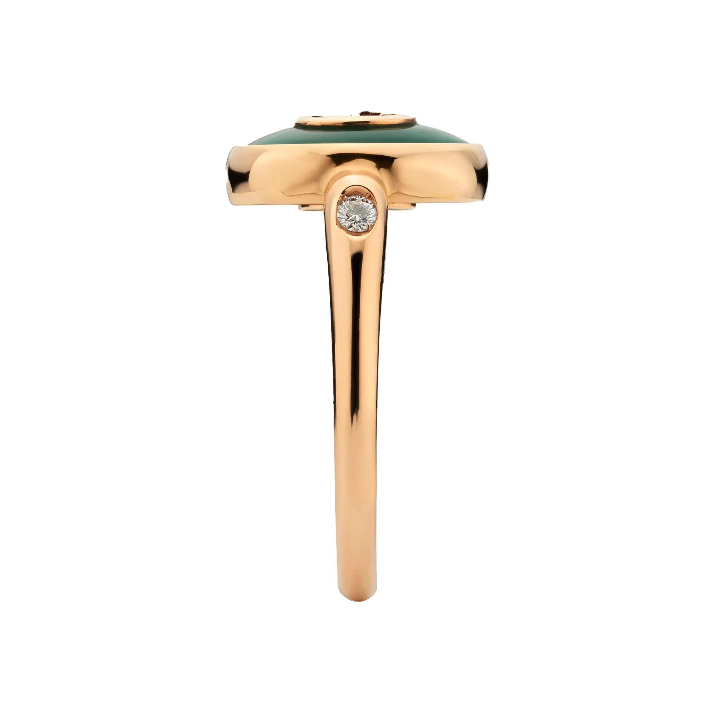 Gucci Interlocking 18ct Rose Gold Green Agate Ring sold by C.W. Sellors product image thumbnail 3