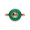 Gucci Interlocking 18ct Rose Gold Green Agate Ring sold by C.W. Sellors