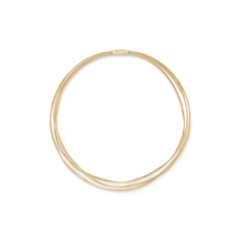 Marco Bicego Marrakech 18ct Yellow Gold Three Strand Coil Necklace sold by C.W. Sellors