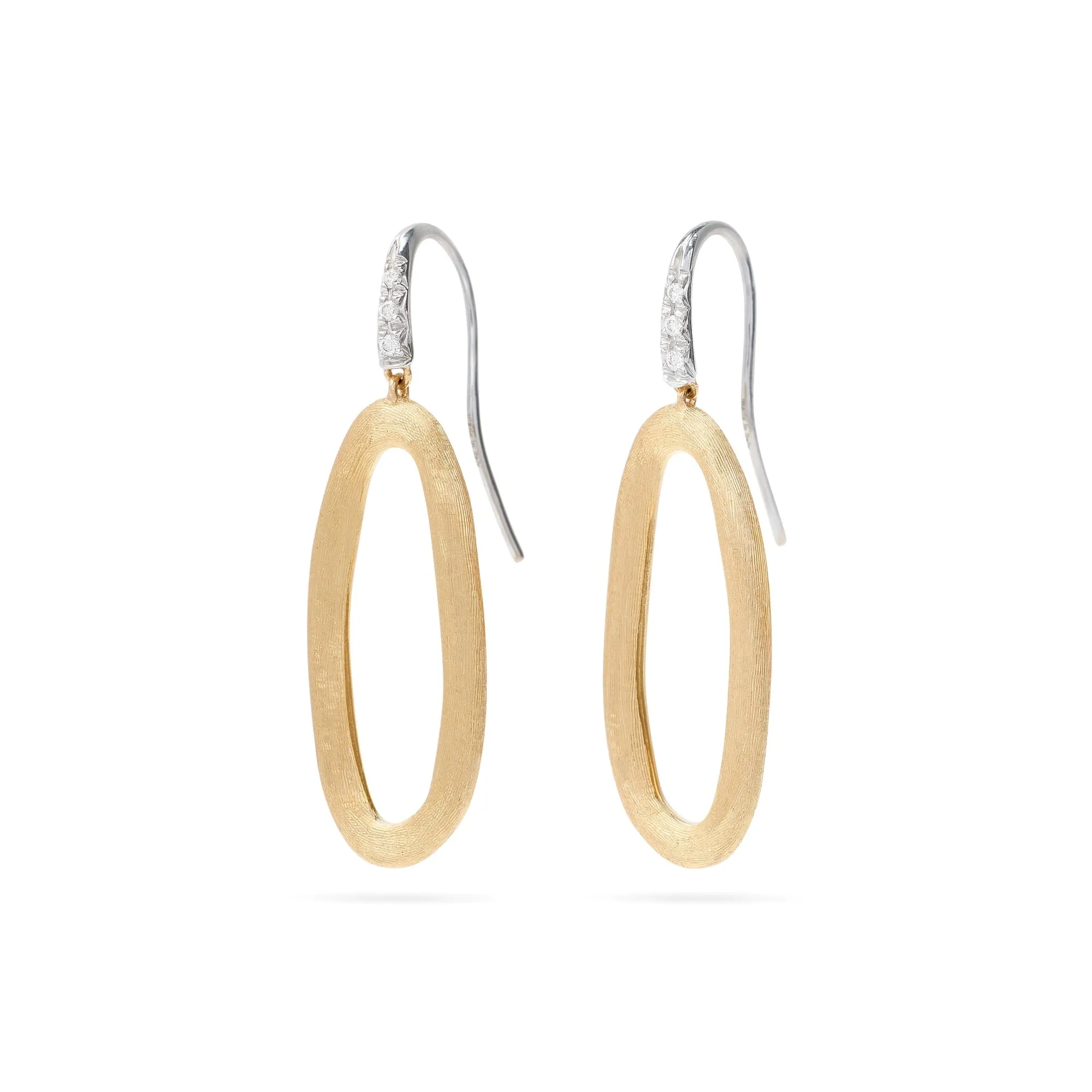 Marco Bicego Jaipur Link 18ct Yellow Gold Diamond Hook Earrings sold by C.W. Sellors